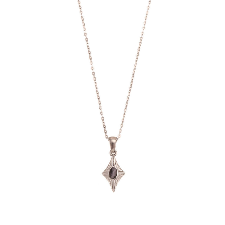 Collier pendentif en acier inoxydable avec œil de chat Olivenorma