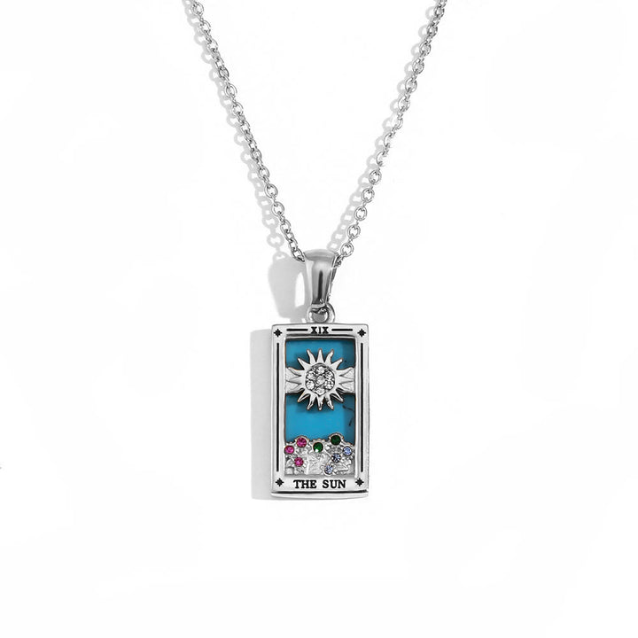 Collier de cartes de tarot en acier inoxydable plaqué or 18 carats Olivenorma 
