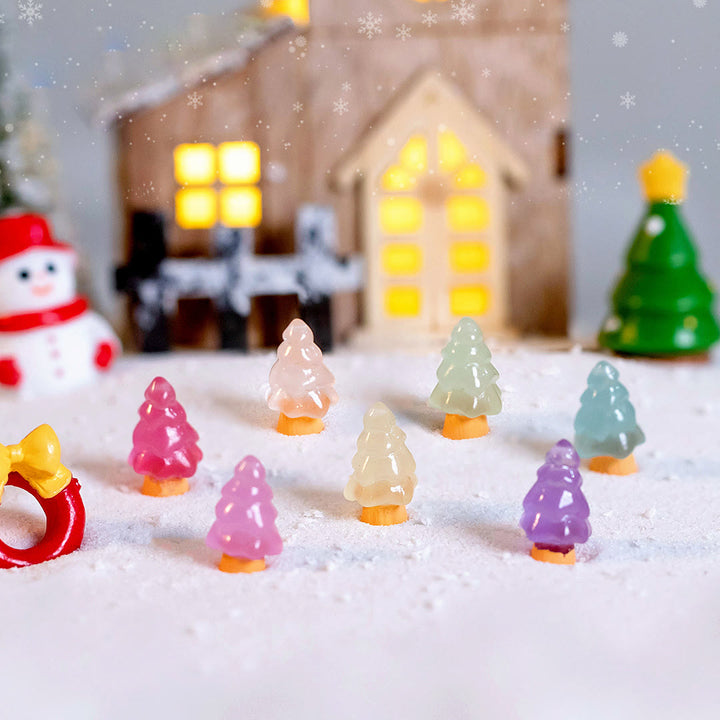 Olivenorma Lot de 5 mini sculptures en cristal pour sapin de Noël Décoration en pierres précieuses 