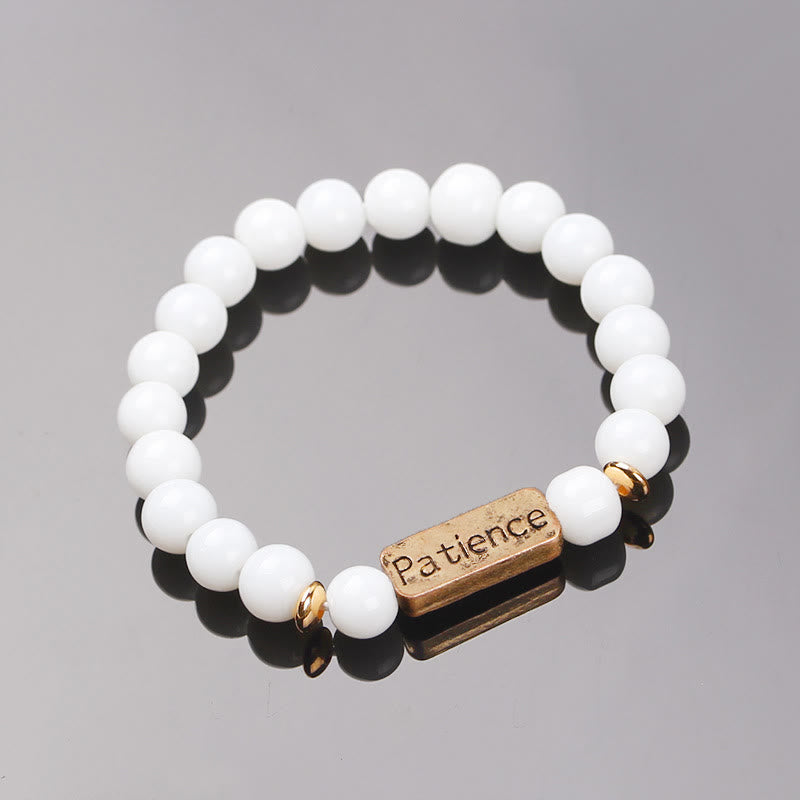 Bracelet gravé avec pierres précieuses naturelles Olivenorma Mom Patience 