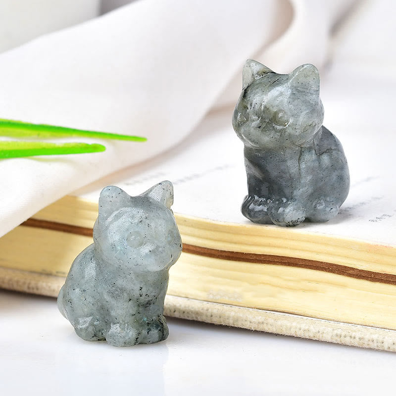 Sculpture sur pierre en cristal Olivenorma pour chaton Décoration en pierres précieuses