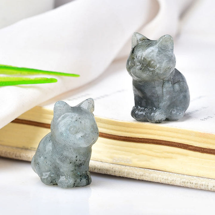 Sculpture sur pierre en cristal Olivenorma pour chaton Décoration en pierres précieuses