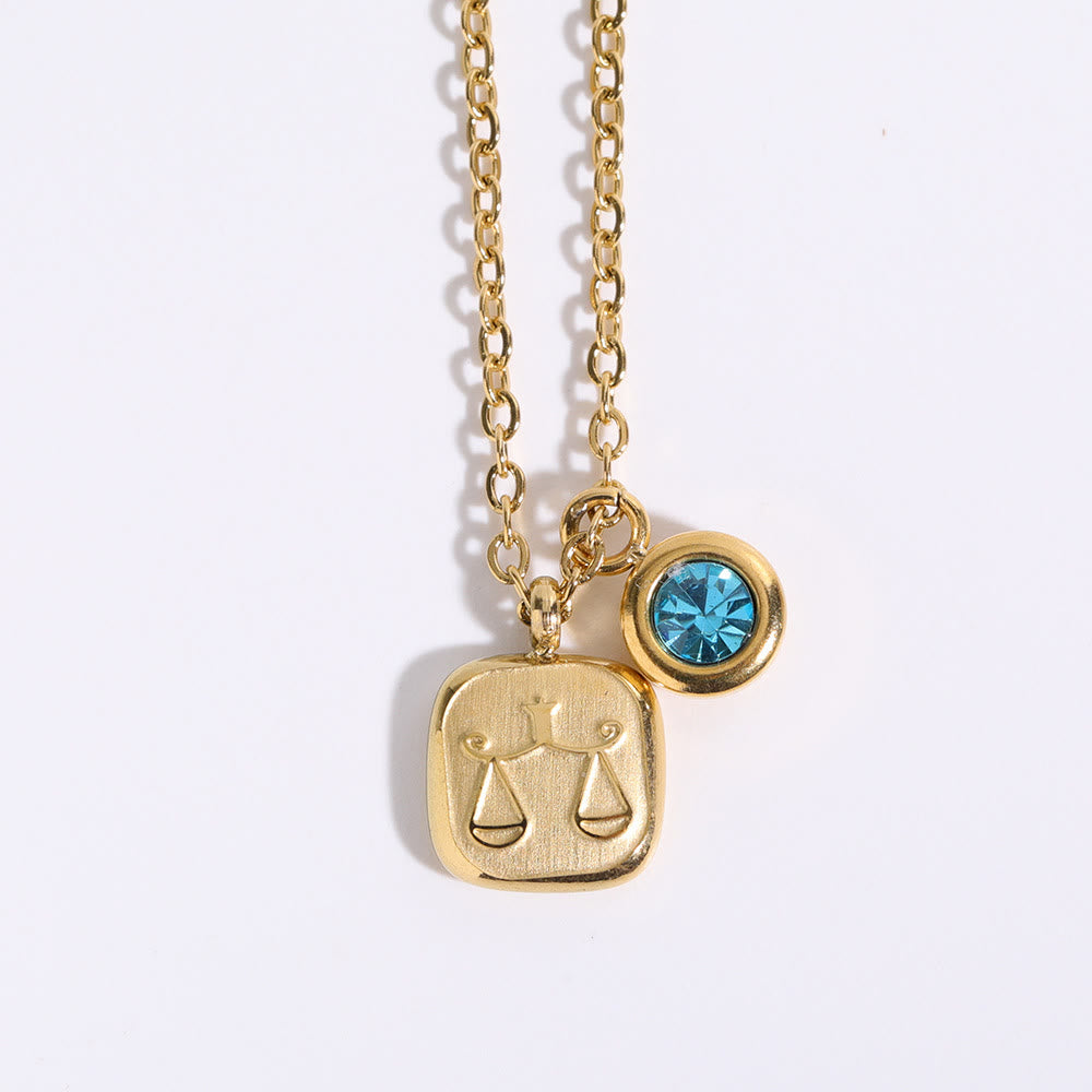 Collier pendentif Olivenorma avec douze pierres de naissance du zodiaque