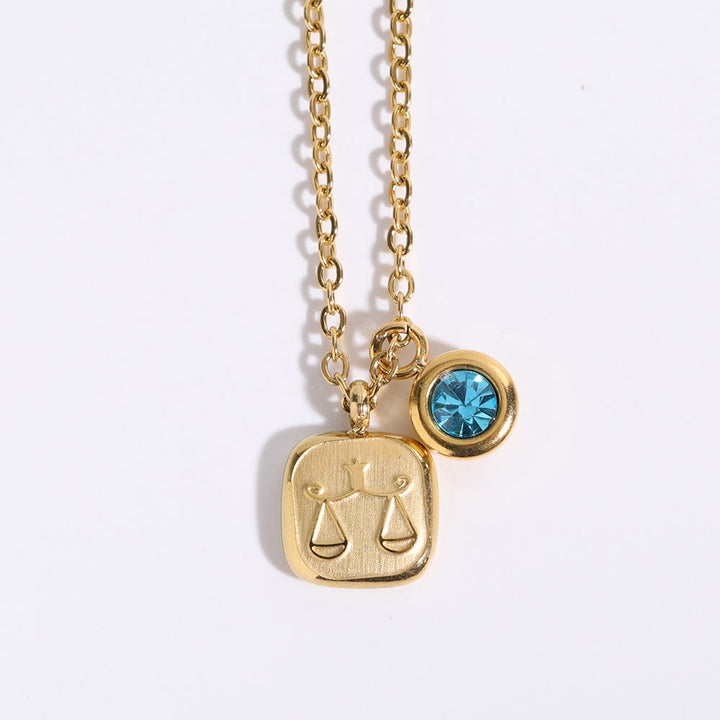 Collier pendentif Olivenorma avec douze pierres de naissance du zodiaque