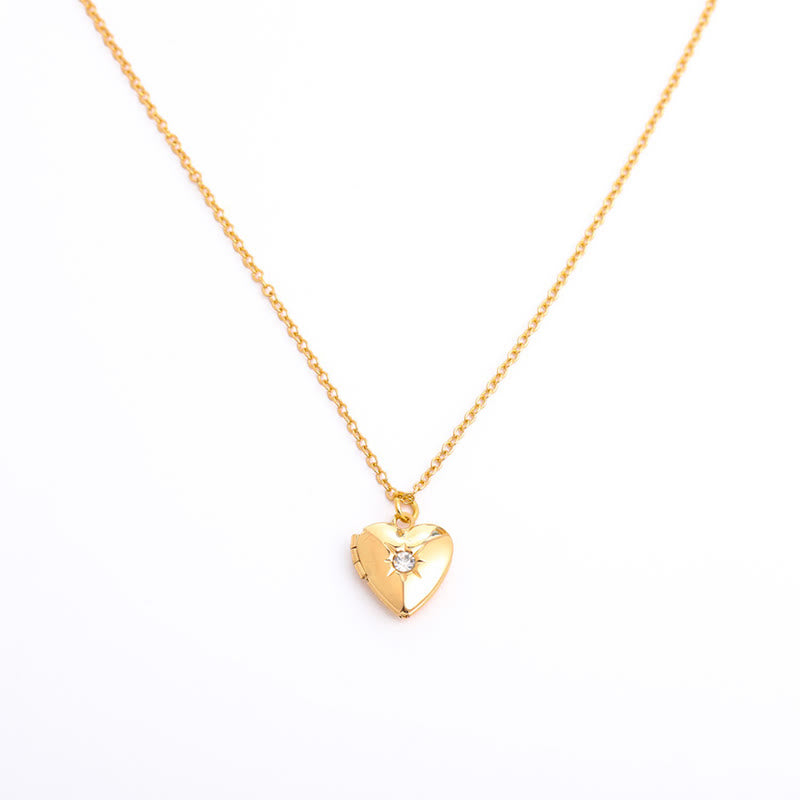Collier album coeur avec pierre de naissance Olivenorma « Shine in My Heart » 