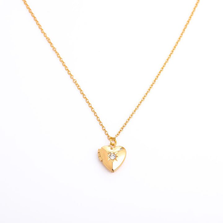 Collier album coeur avec pierre de naissance Olivenorma « Shine in My Heart » 
