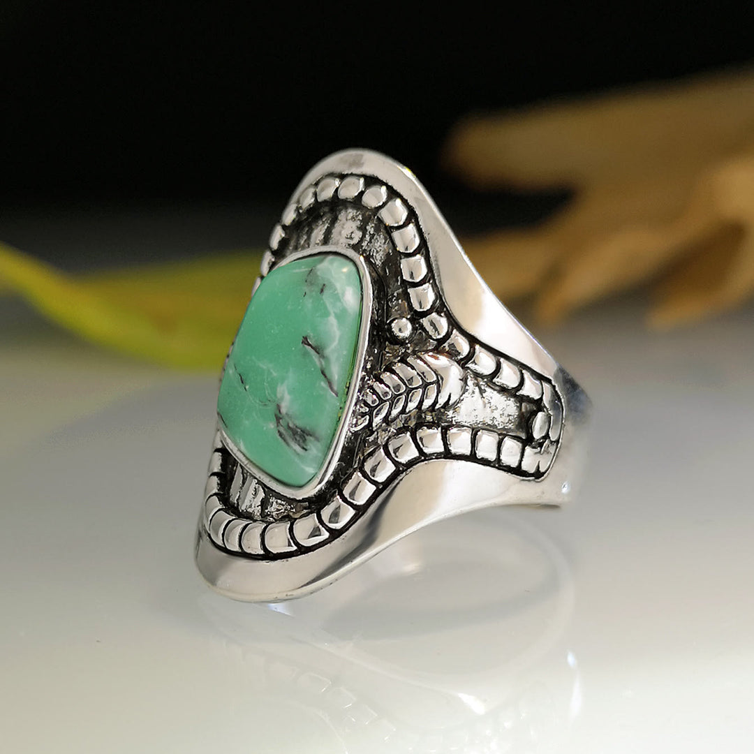 Bague vintage Olivenorma avec grande turquoise
