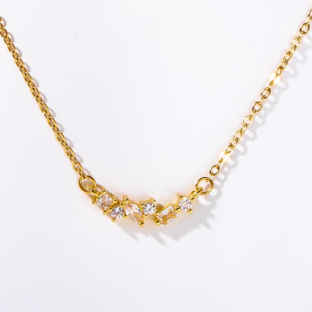 Collier avec pendentif en perles et pierres de naissance multiples Olivenorma plaqué or et cuivre 