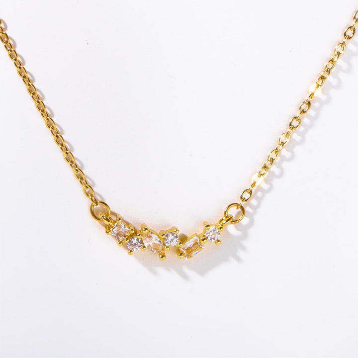 Collier avec pendentif en perles et pierres de naissance multiples Olivenorma plaqué or et cuivre 