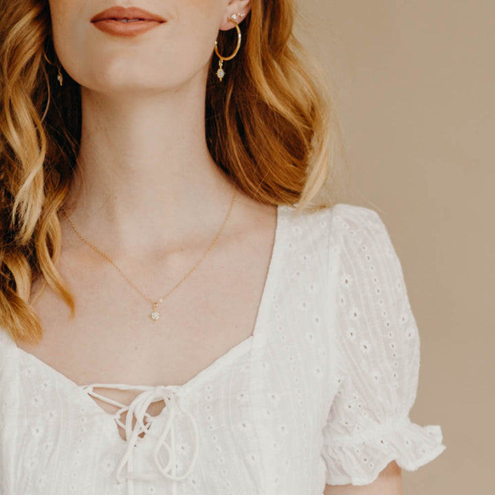 Collier étoile délicate Northstar en zircon blanc opale Olivenorma