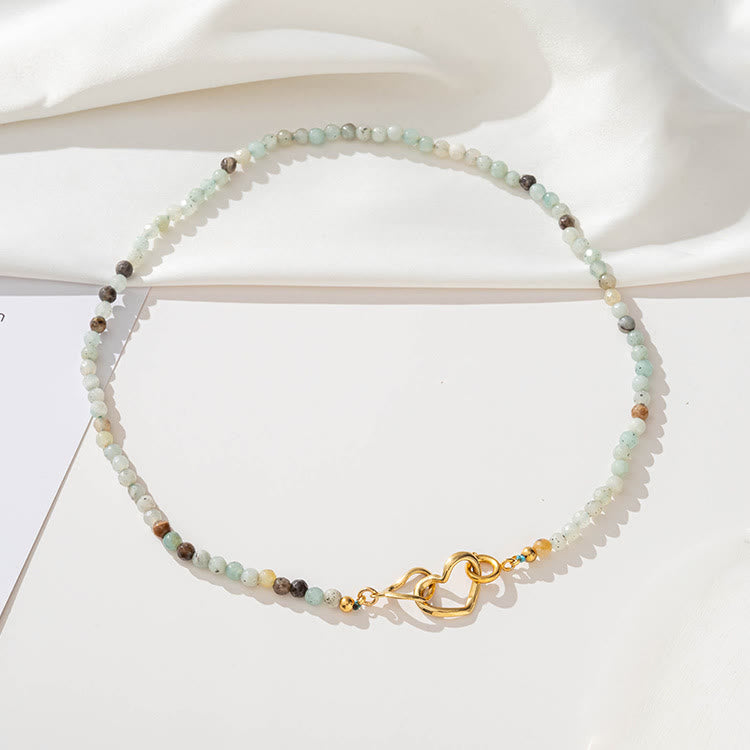 Collier de clavicule en pierre précieuse d'amazonite naturelle Olivenorma - image 4