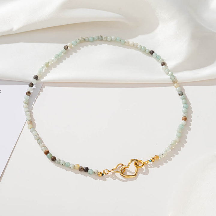 Collier de clavicule en pierre précieuse d'amazonite naturelle Olivenorma - image 2