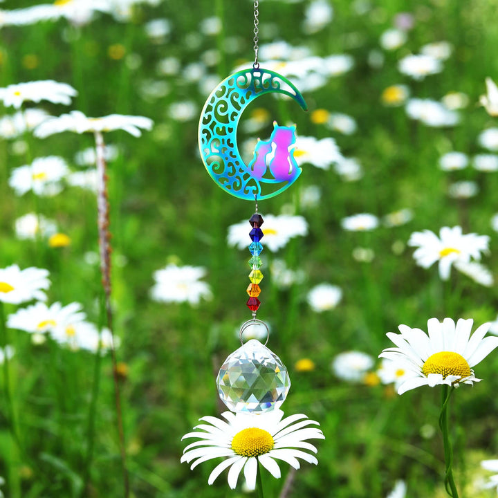 Carillon éolien à suspendre en cristal transparent avec perles chakra Olivenorma 