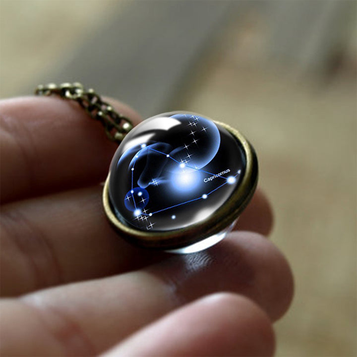 Collier de protection en verre Olivenorma avec 12 étoiles du zodiaque