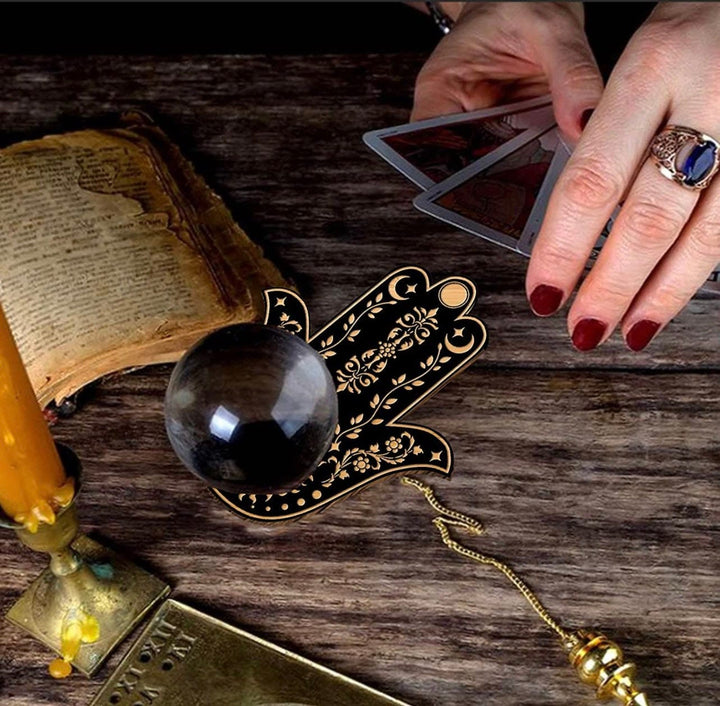 Présentoir à boules de cristal en forme d'aile de Hamsa Olivenorma