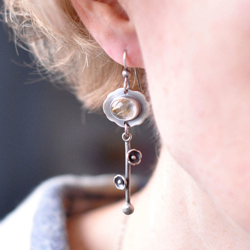 Boucles d'oreilles rétro en cristal purifiant