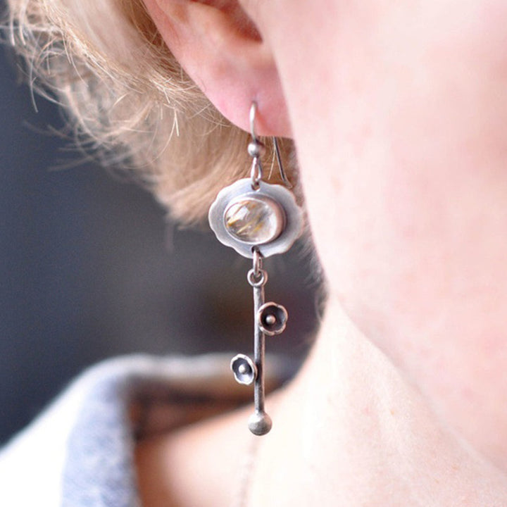 Boucles d'oreilles rétro en cristal purifiant
