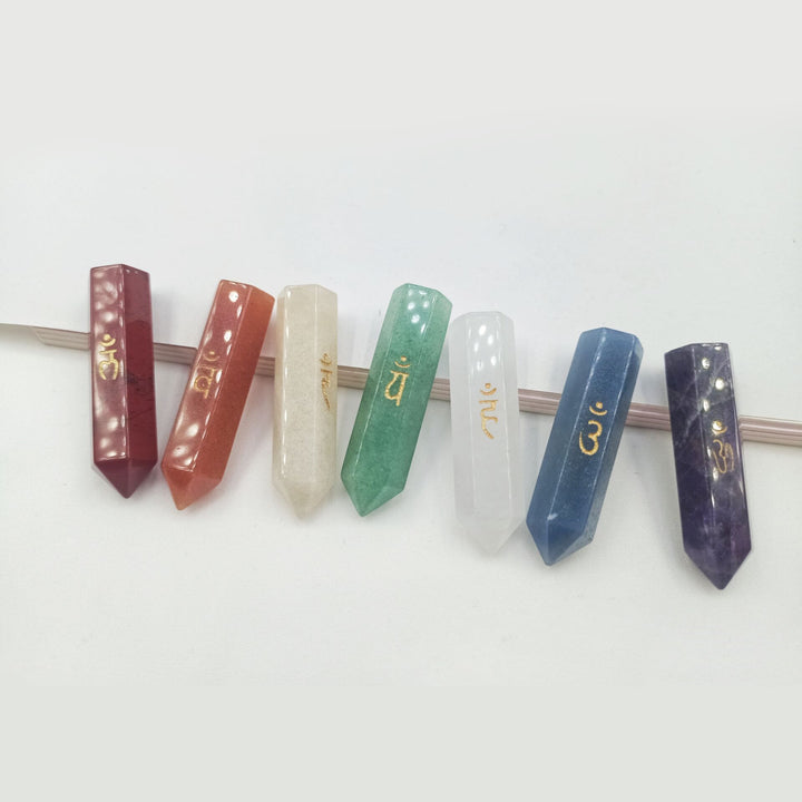 Ensemble de baguettes de cristal décoratives pour chakras de guérison Olivenorma