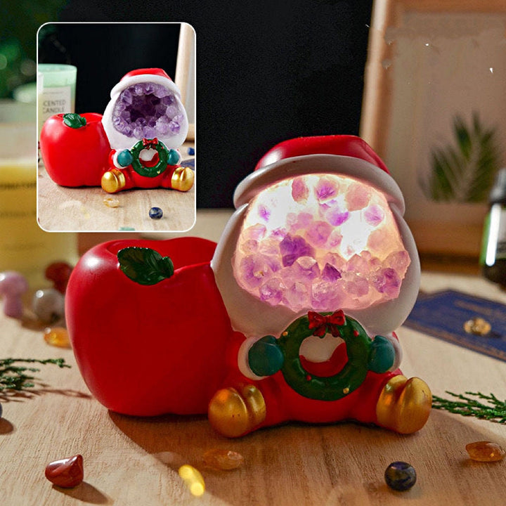 Veilleuse de Noël en gravier de cristal Olivenorma Décoration de maison en pierres précieuses