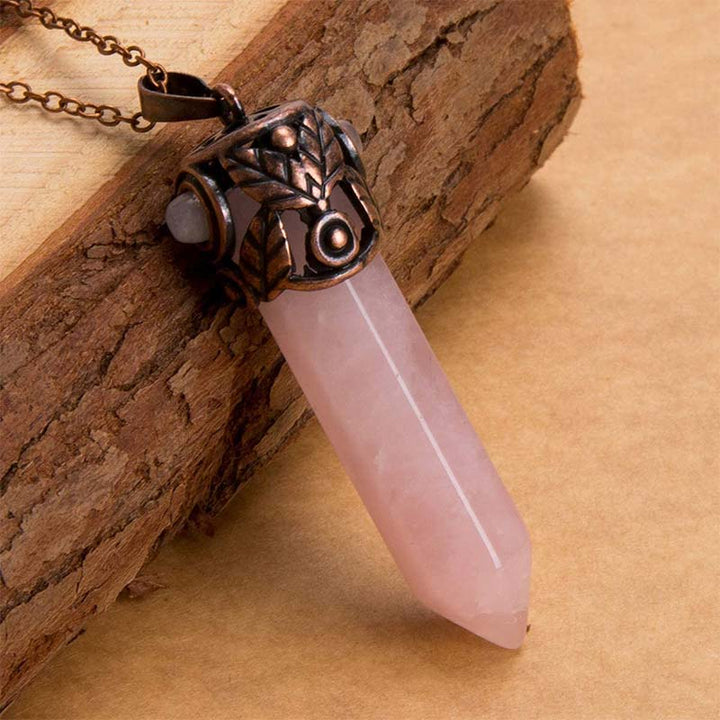 Collier hexagonal en cristal naturel Olivenorma