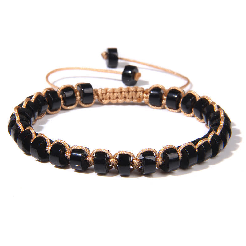 Bracelet tissé en perles de pierre naturelle Olivenorma