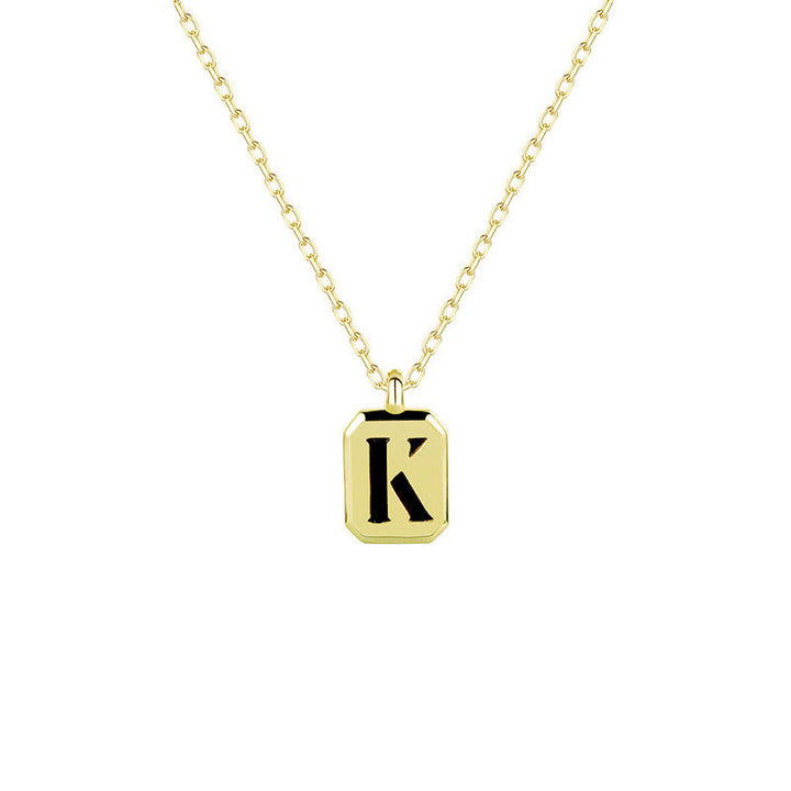 Collier Initiale Personnalisable en Or Olivenorma - Obsidienne - K - image 14