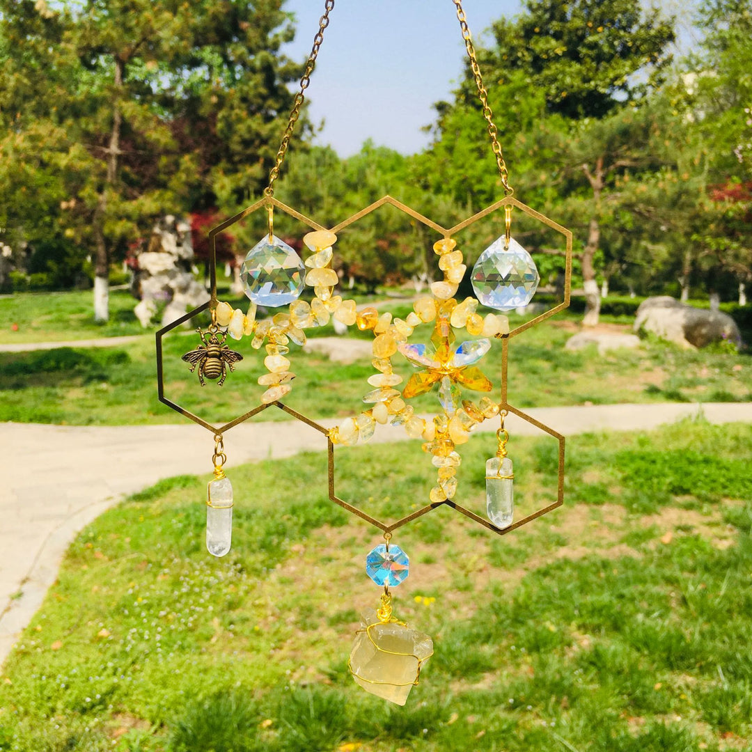 Décoration murale en nid d'abeille en cristal Olivenorma