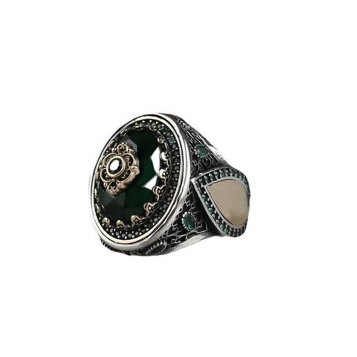 Bague empilable en forme de goutte d'eau avec émeraude Olivenorma