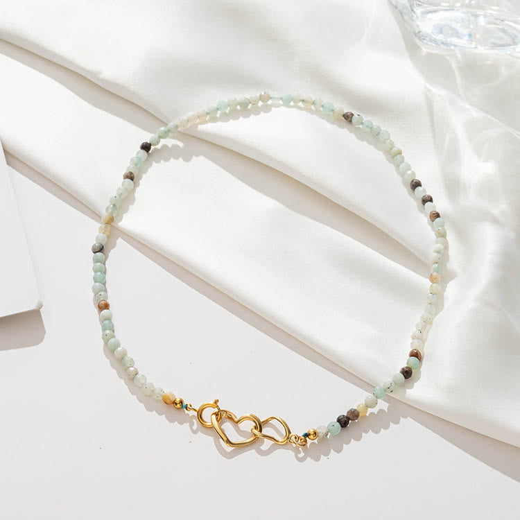 Collier de clavicule en pierre précieuse d'amazonite naturelle Olivenorma - image 5