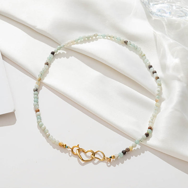 Collier de clavicule en pierre précieuse d'amazonite naturelle Olivenorma - image 5