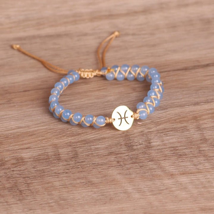 Bracelet enroulé de guérison et d'équilibre en cristal du zodiaque Olivenorma