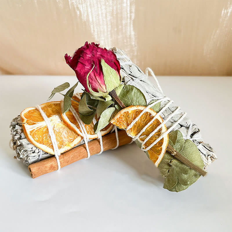 Méditation purifiante aux cristaux d'orange et de cannelle Olivenorma Sauge blanche 