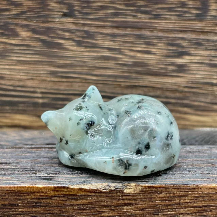 Décoration en pierre précieuse pour chat en cristal naturel Olivenorma de 4 cm