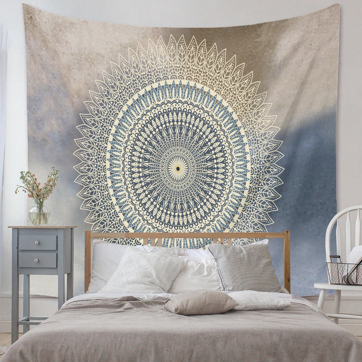 Tapisserie murale à motif de fleurs mandala Olivenorma