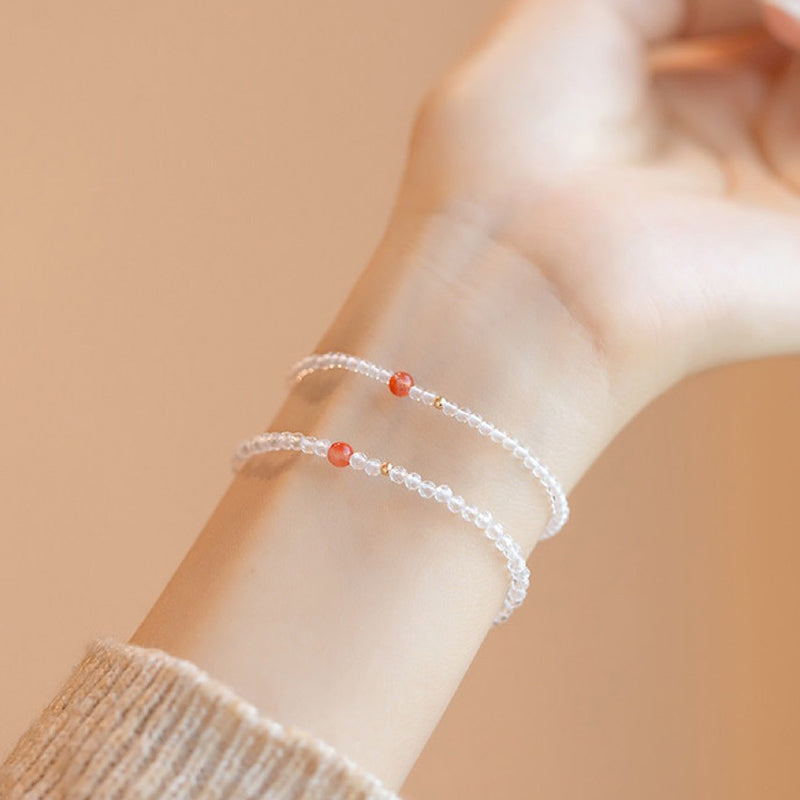 Gathering Fortune - Bracelet en pierres précieuses en cristal transparent 