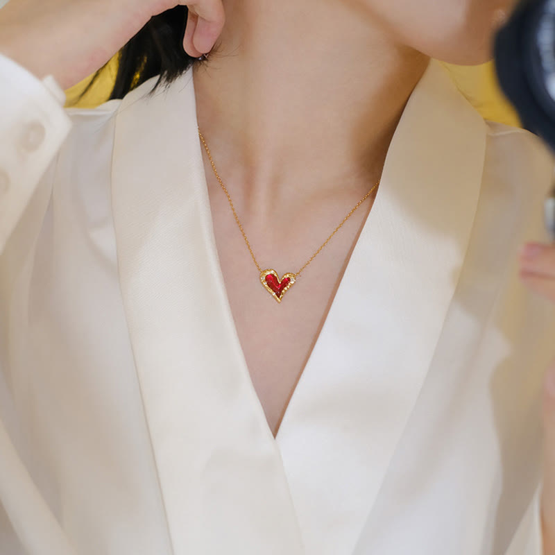 Collier créatif en forme de cœur irrégulier « Preference » Olivenorma