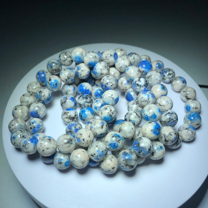 Bracelet en pierre énergétique en perles d'azurite naturelle de 11 mm Olivenorma 
