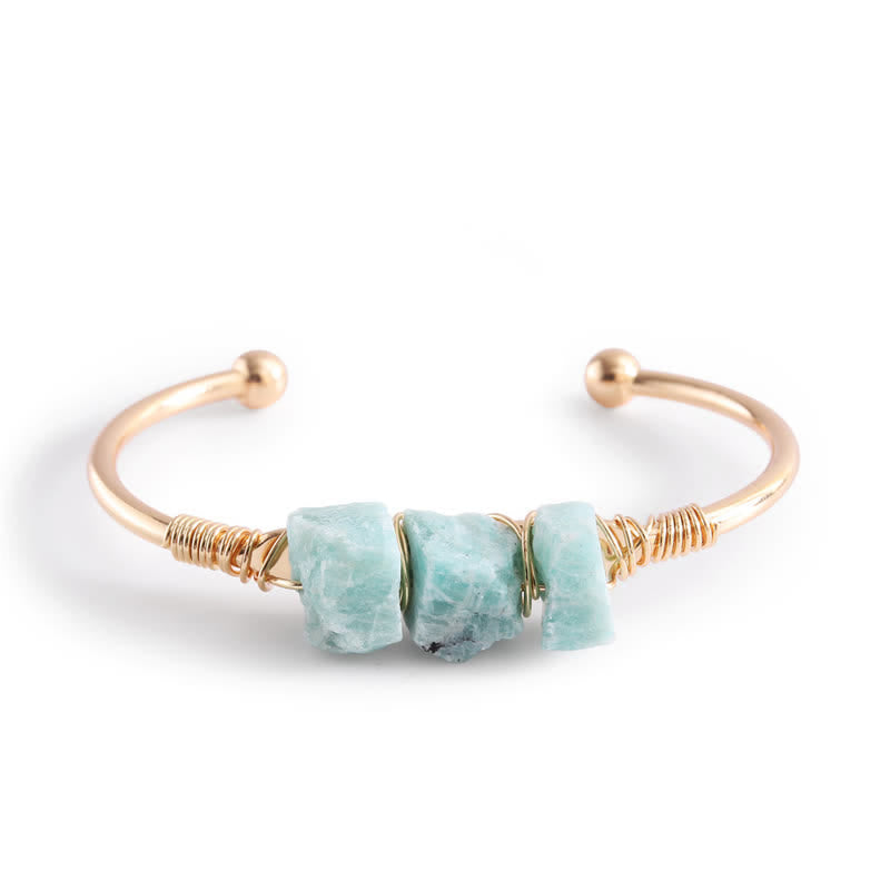 Bracelet vintage en cristal brut et pierres précieuses Olivenorma