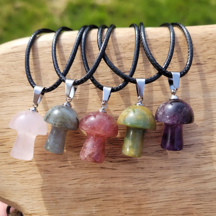 Collier de guérison en forme de champignon d'harmonisation spirituelle Olivenorma 