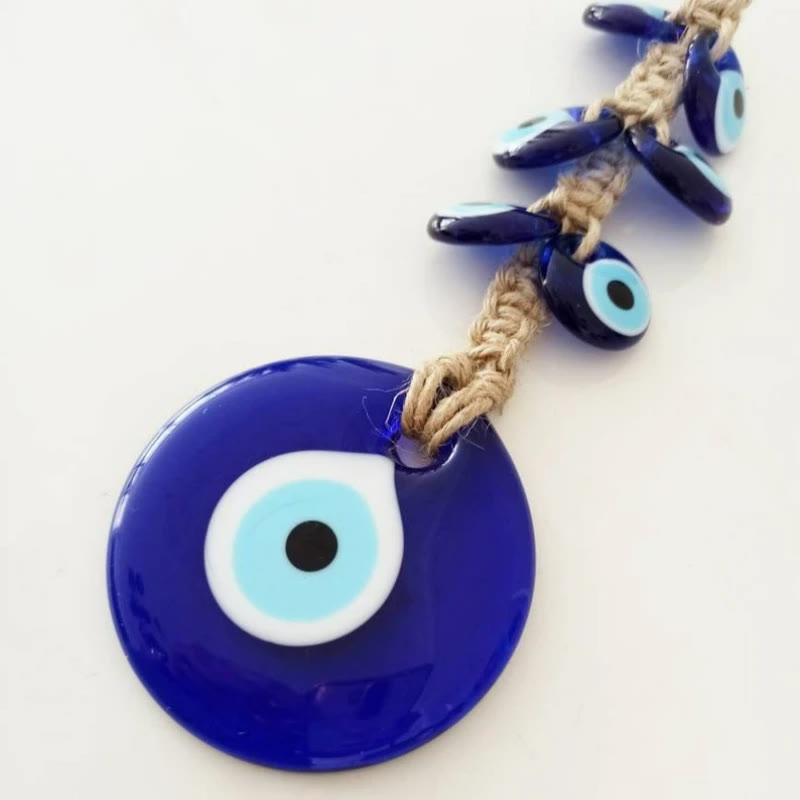Décoration murale en verre bleu contre le mauvais œil Olivenorma 