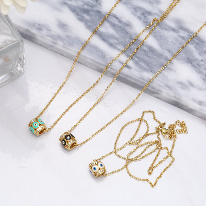 Collier avec pendentif mauvais œil turc style hip-hop Olivenorma