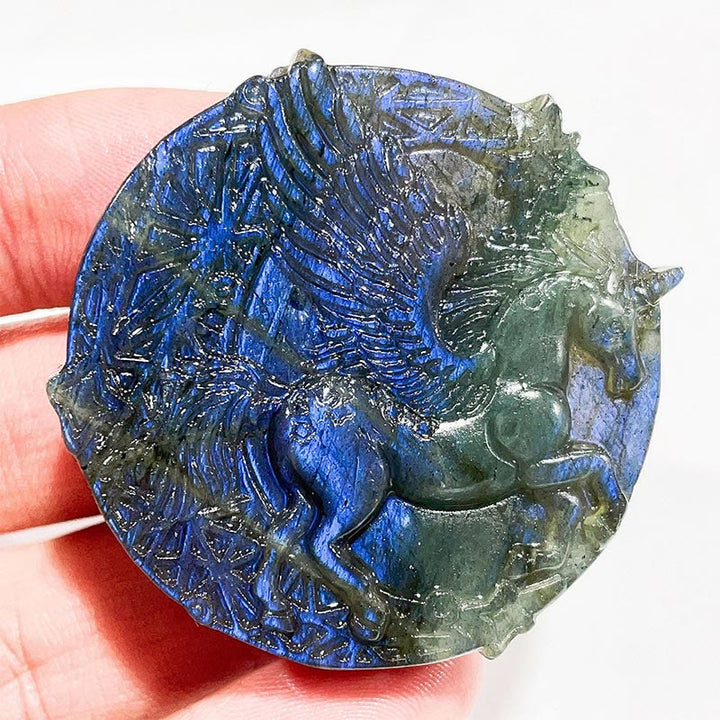 Ornements de visage de lune en labradorite naturelle Olivenorma Décoration en pierres précieuses
