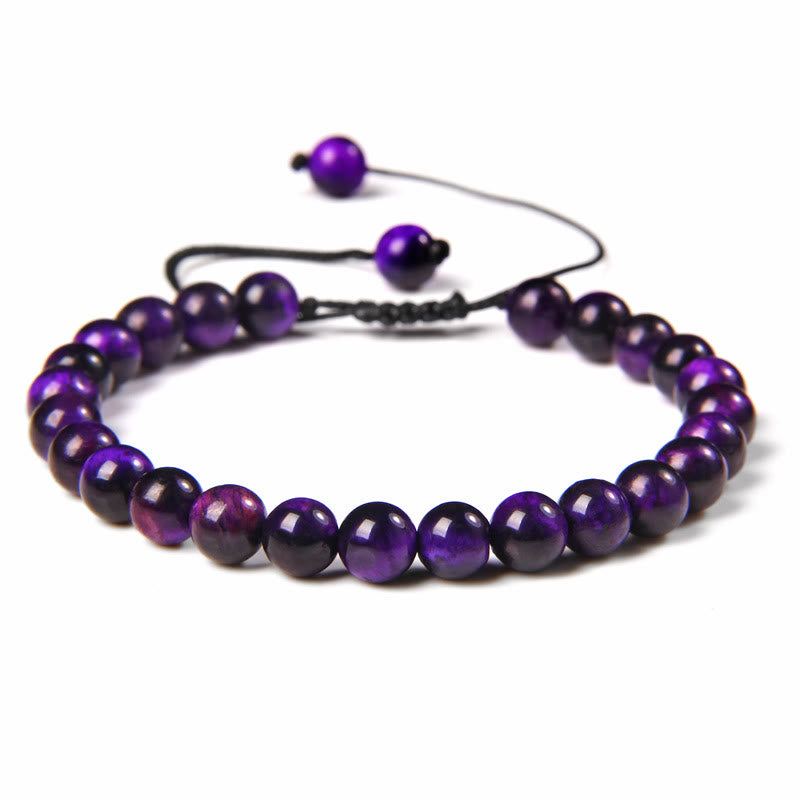 Bracelet tressé en perles de pierre naturelle de 6 mm Olivenorma