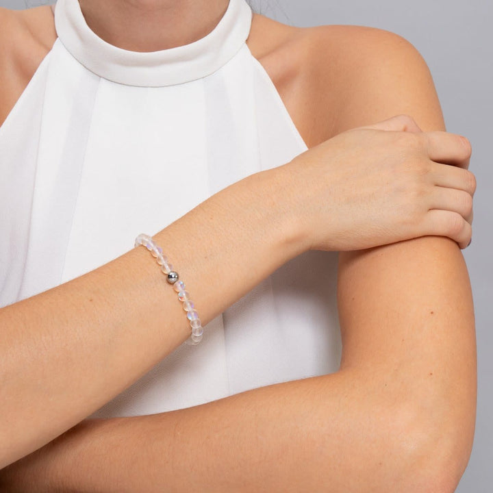 Bracelet en perles de verre cristal violet Olivenorma