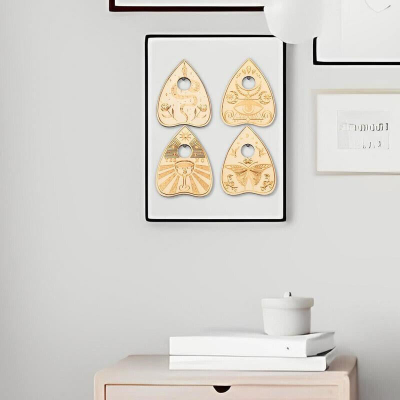 Olivenorma Lot de 4 plateaux à boules de cristal en bois Étagère à cristaux