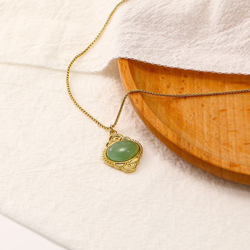 Collier pendentif incrusté de dentelle rétro en pierre naturelle Olivenorma Palace