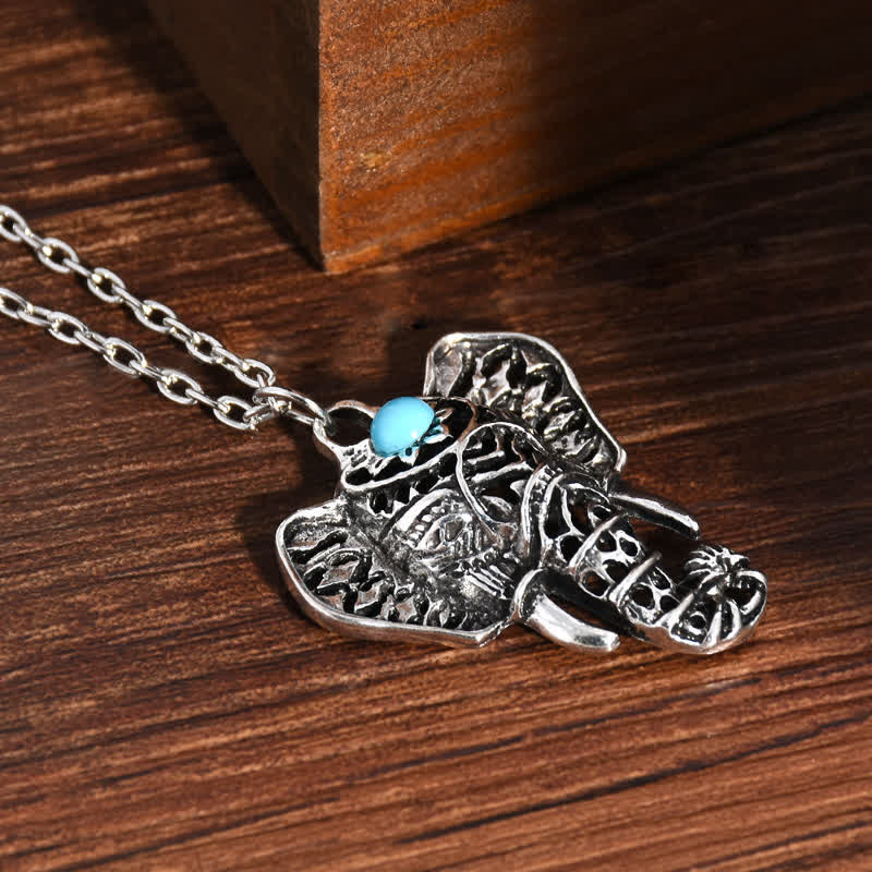 Collier éléphant turquoise vintage Olivenorma - image 4