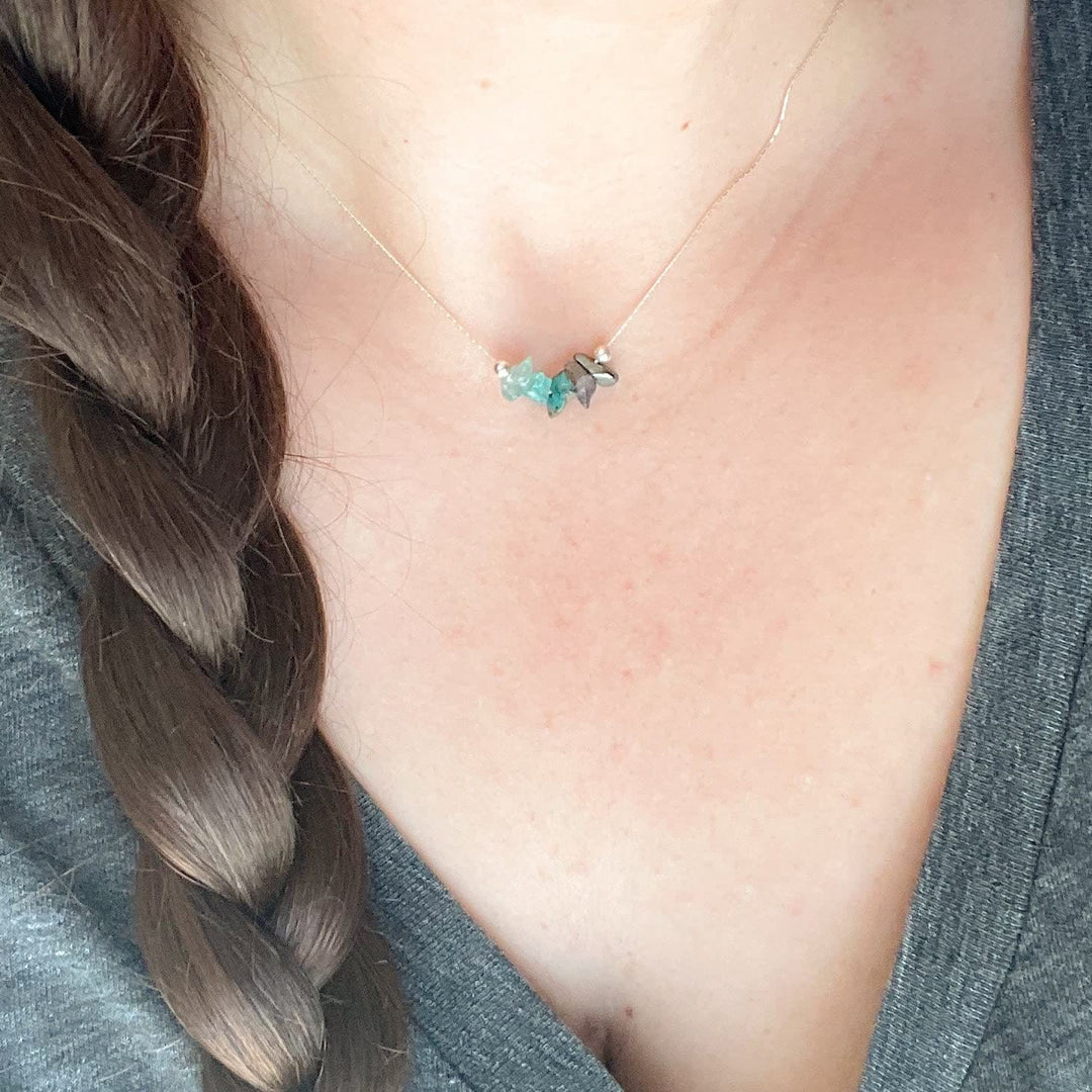 Collier ras du cou signe du zodiaque en pierre naturelle Olivenorma
