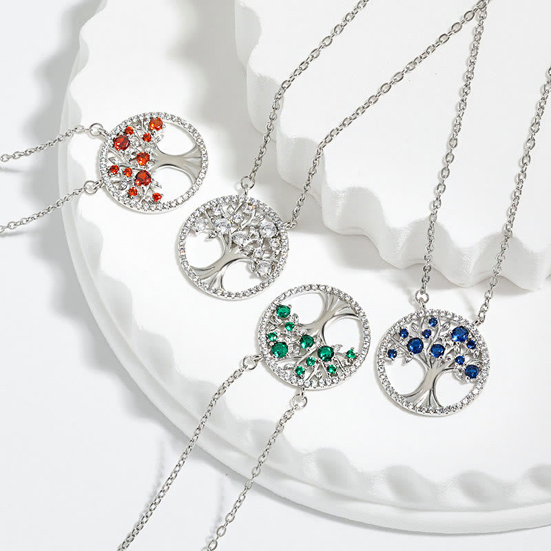 Olivenorma "Endless Growth" - Collier Arbre de Vie en Zircon