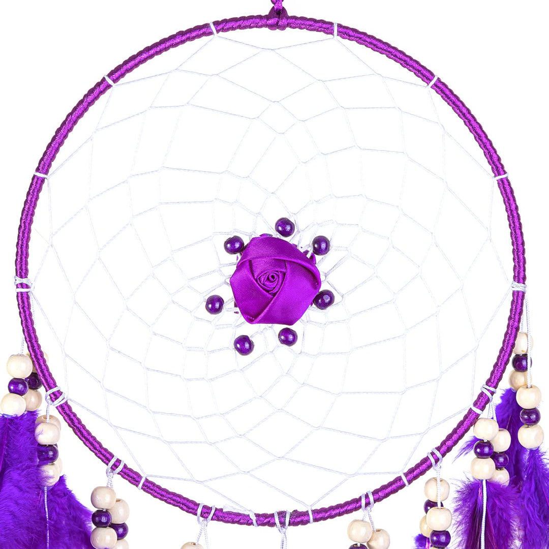 Grand attrape-rêves créatif en forme de rose violette Olivenorma
